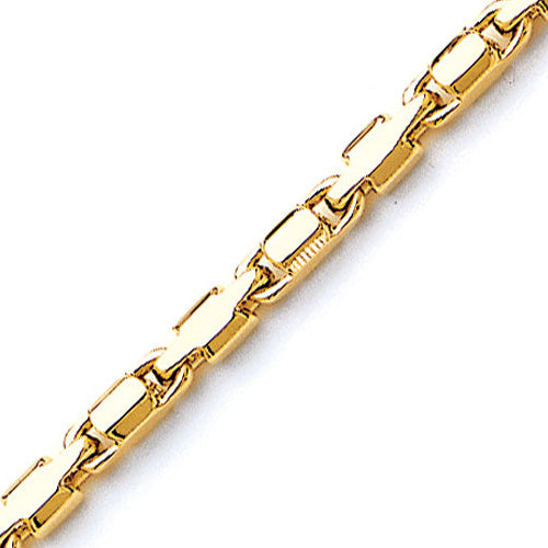 14K Solid Yellow Gold Handmade Custom Signature Aidan Necklace 4 x 4 mm Thick 