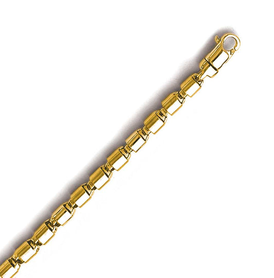 14K Solid Yellow Gold Handmade Custom Signature Munich Necklace 4.6 x 4.6 mm Thick