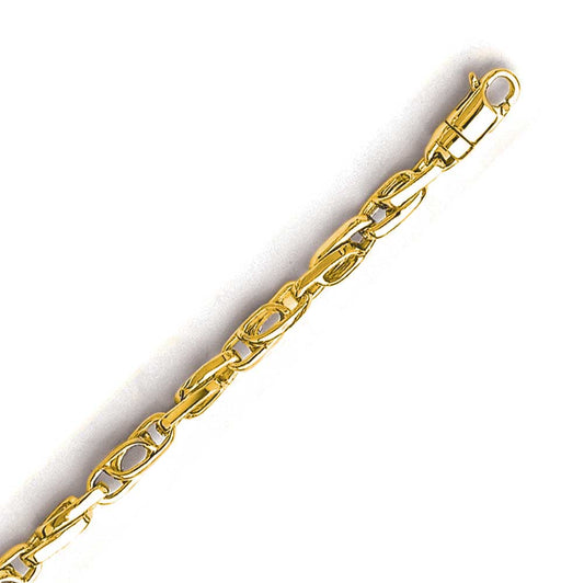 14K Solid Yellow Gold Handmade Custom Signature Vienna Necklace 4.7 x 4.7 mm Thick