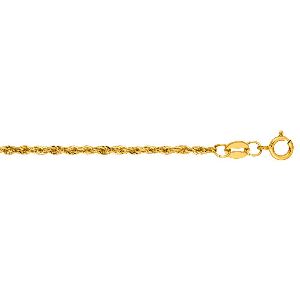 10K Solid Yellow Gold Light Sparkle Chain Necklace 1.5mm thick 20 Inches