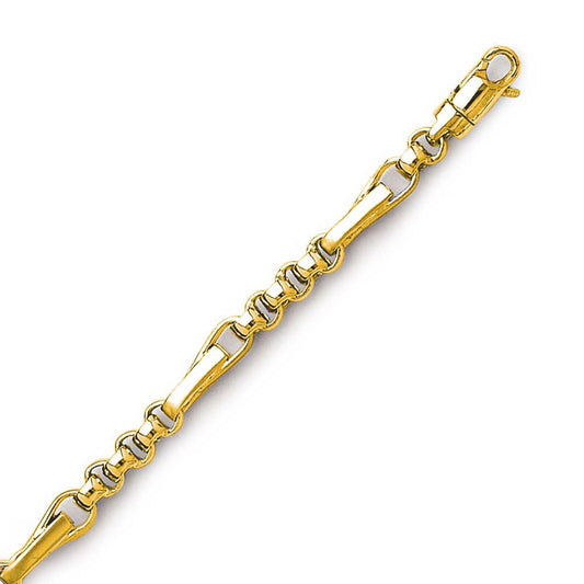 14K Solid Yellow Gold Handmade Custom Signature Istanbul Necklace 5.2 x 5.2 mm Thick