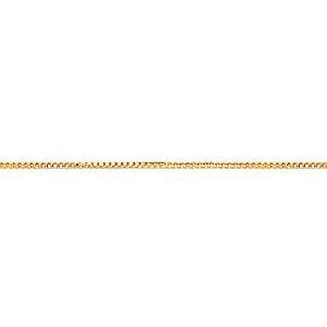 10K Solid Yellow Gold Box Chain Necklace 0.45mm thick 16 Inches