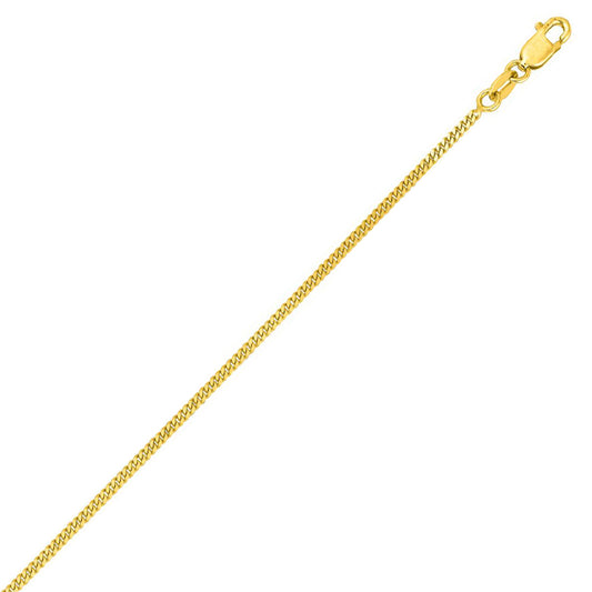 10K Solid Yellow Gold Gourmette Chain Necklace 1.5mm thick 22 Inches