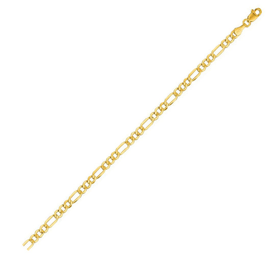 10K Solid Yellow Gold Figaro Lite 3mm thick 24 Inches