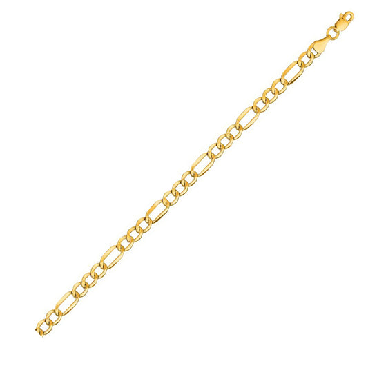 10K Solid Yellow Gold Figaro Lite 4mm thick 20 Inches