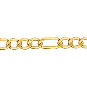 10K Solid Yellow Gold Figaro Lite 4mm thick 24 Inches