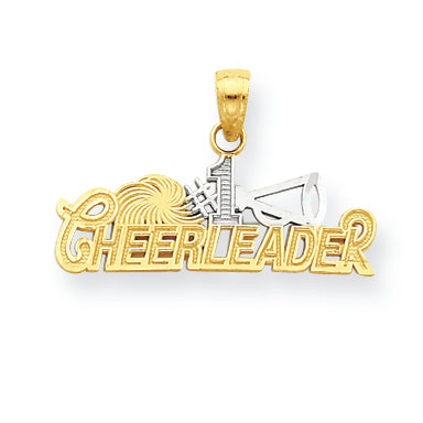 10K Gold & Rhodium #1 Cheerleader Charm