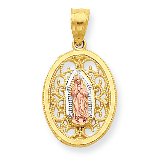 10K Gold Two-tone Our Lady of Guadalupe Pendant