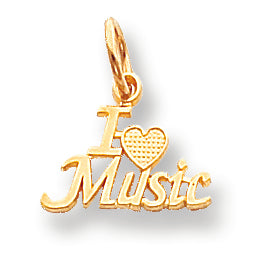10K Gold Talking - I Love Music Charm