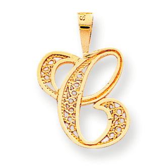 10K Gold SCRIPT Initial C Charm