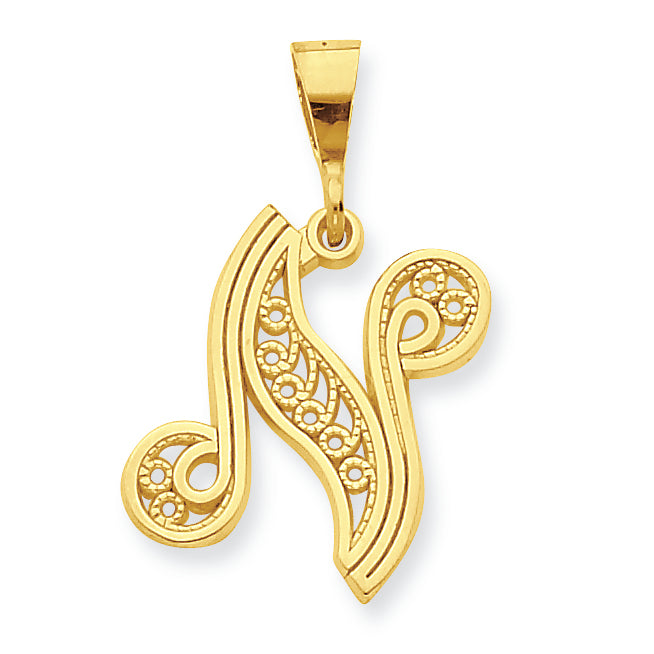 10K Gold Initial N Charm