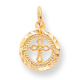 10K Gold CROSS IN FRAME CHARM