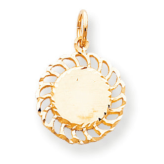 10K Gold Circle with Filigree Edges Charm