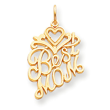 10K Gold BEST MOM CHARM