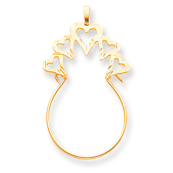 10K Gold 5 Hearts Charm Holder