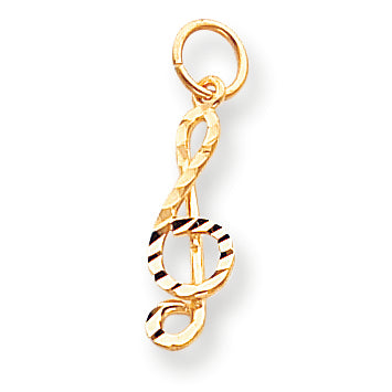 10K Gold Medium Solid Treble Clef Charm