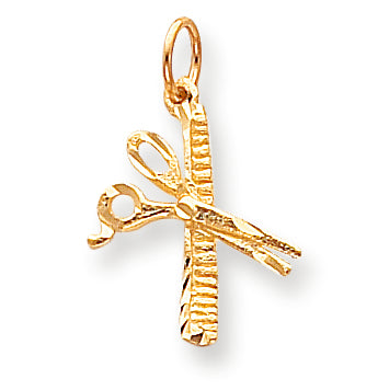 10K Gold COMB & SCISSORS CHARM