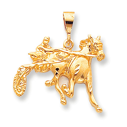 10K Gold HORSE RACING CHARM