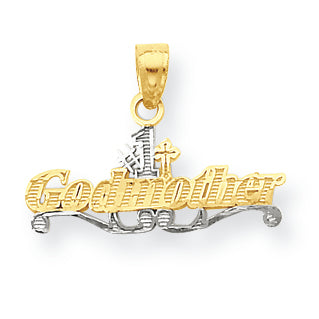 10K Gold & Rhodium #1 Godmother Charm