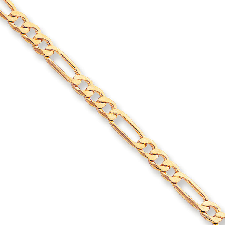 10K Gold 5.25mm Fancy Polished Link Bracelet 8 Inches