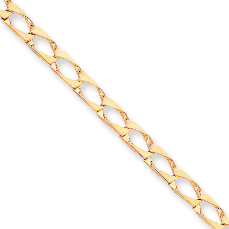 10K Gold Fancy Link Bracelet 8 Inches