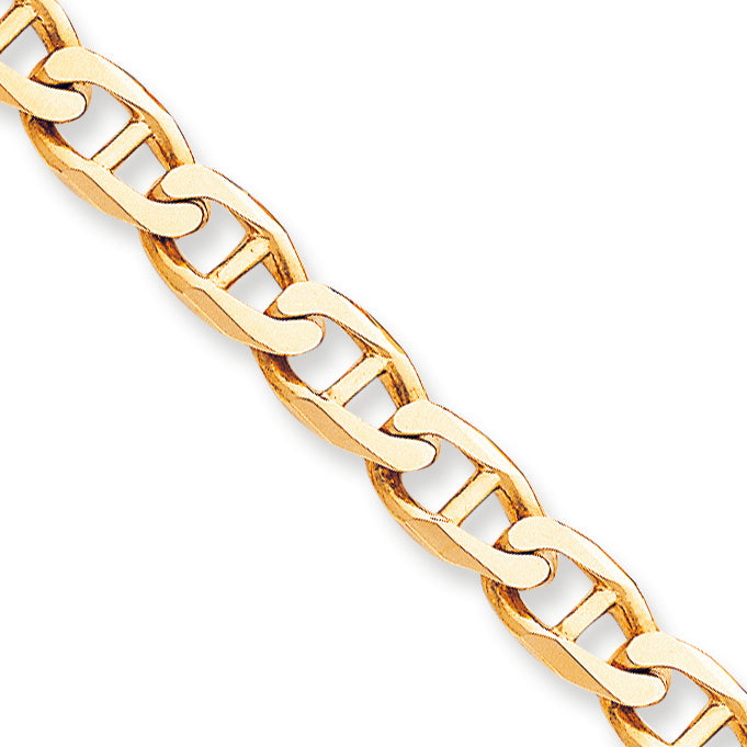 10K Gold 9mm Hand-Polished Anchor Link Chain 8 Inches