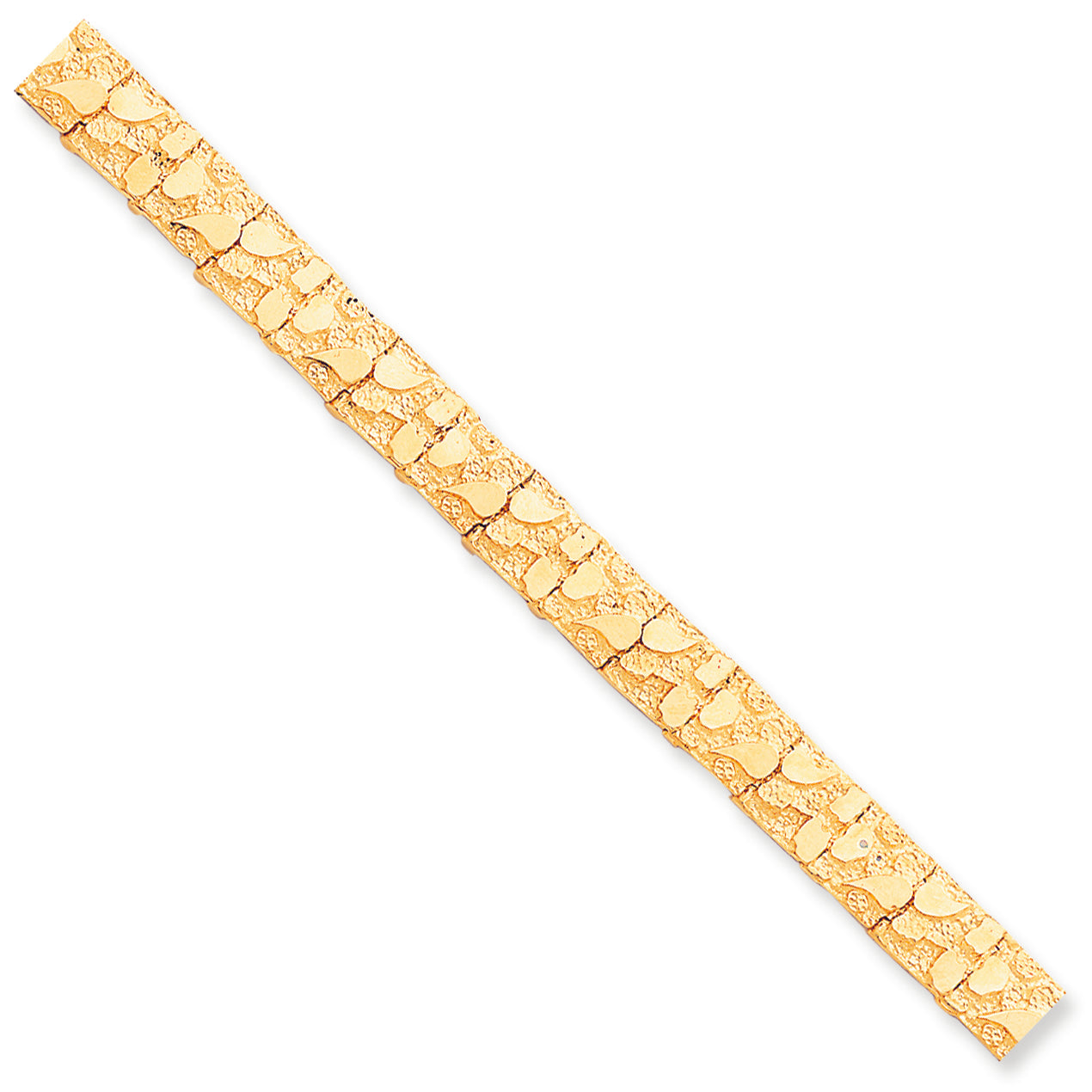 10K Gold 10.0mm NUGGET Bracelet 8 Inches