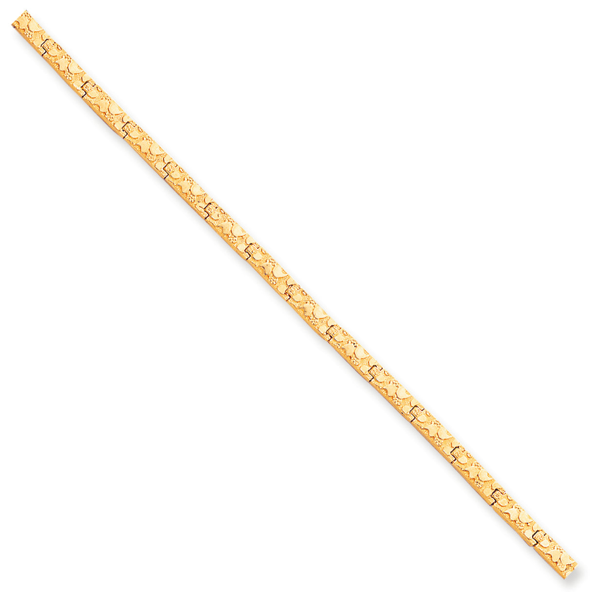 10K Gold 4.0mm NUGGET Bracelet 7 Inches