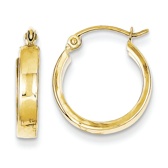 10K Gold Square Tube Hoop Earrings