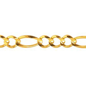 10K Solid Yellow Gold Classic Figaro 6mm thick 30 Inches
