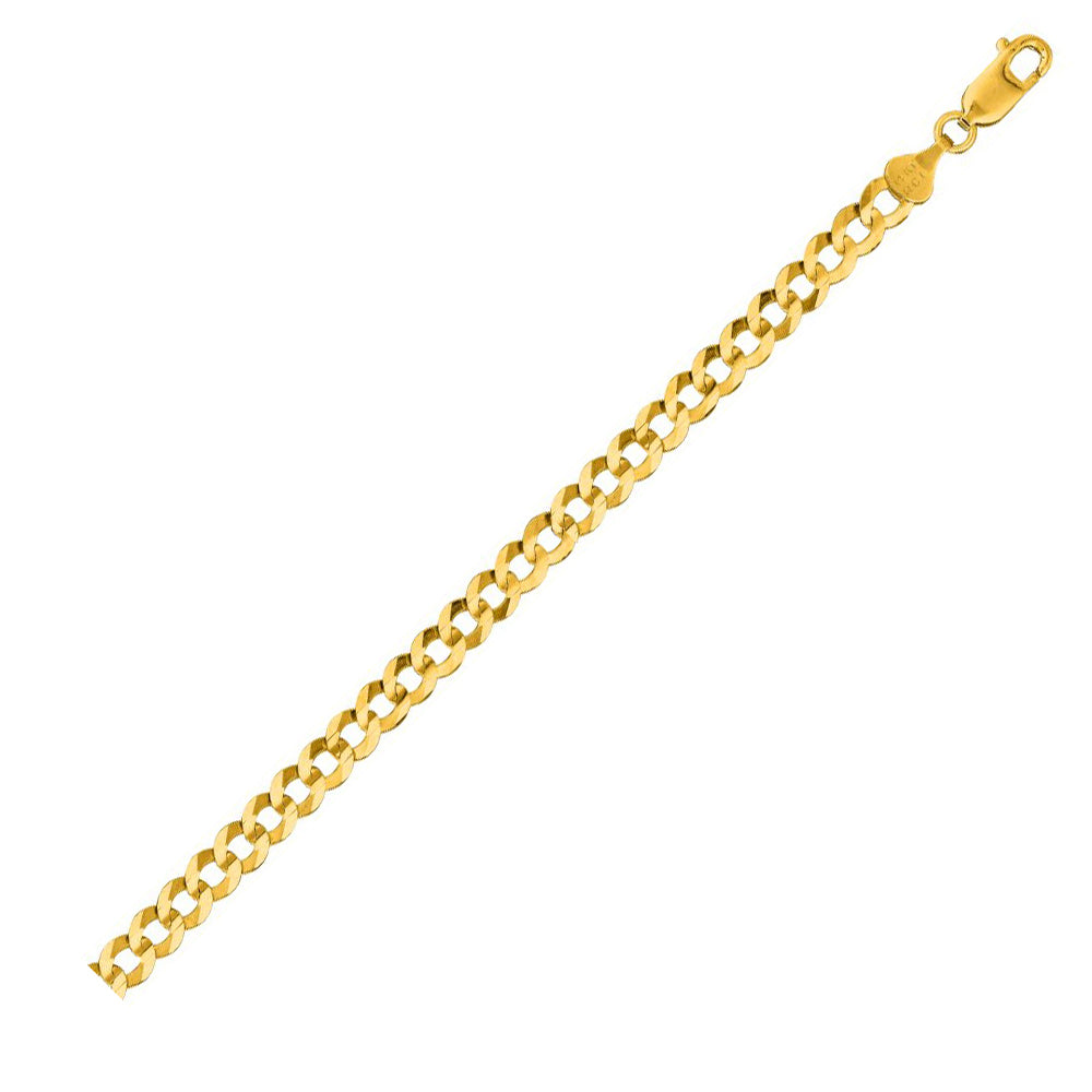 10K Solid Yellow Gold Comfort Curb Chain 6mm thick 24 Inches