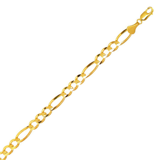 10K Solid Yellow Gold Figaro Bracelet 8.3mm thick 8.5 Inches