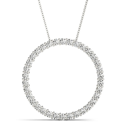 Diamond Circle Pendant in 14k White Gold (1.25 ct. tw.)