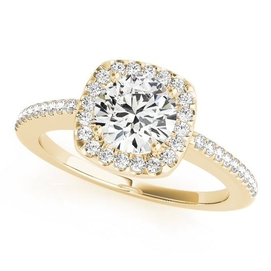 1.4 CT. T.W. Halo Round Diamond Engagement Ring-14K Yellow Gold VS2