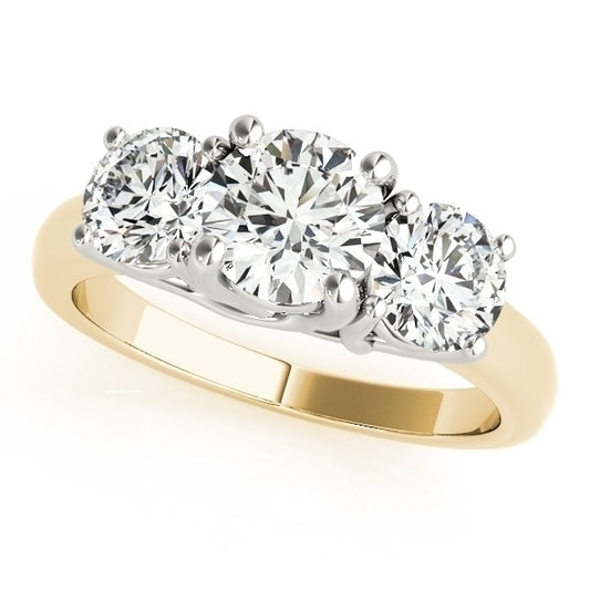 2.00 CT. THREE-STONE DIAMOND ENGAGEMENT RING IN 14K SOLID Yellow Gold