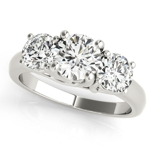 0.33 CT. THREE-STONE DIAMOND ENGAGEMENT RING IN 14K SOLID WHITE GOLD