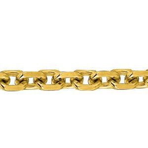 14K Solid Yellow Gold Cable Link Chain 4mm thick 24 Inches