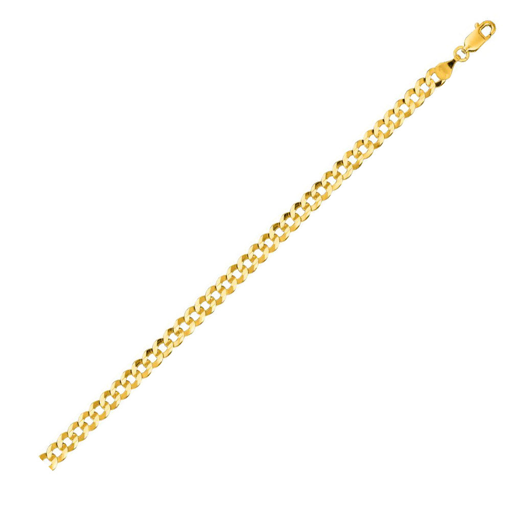 14K Solid Yellow Gold Comfort Curb Chain 4.7mm thick 22 Inches
