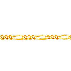 14K Solid Yellow Gold Classic Figaro 1.9mm thick 16 Inches
