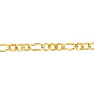14K Solid Yellow Gold Classic Figaro 2.6mm thick 16 Inches