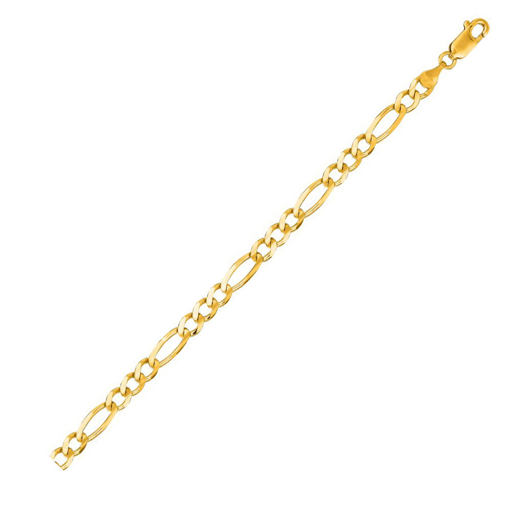 14K Solid Yellow Gold Classic Figaro 5mm thick 24 Inches