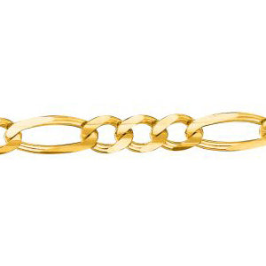 14K Solid Yellow Gold Classic Figaro 5mm thick 22 Inches