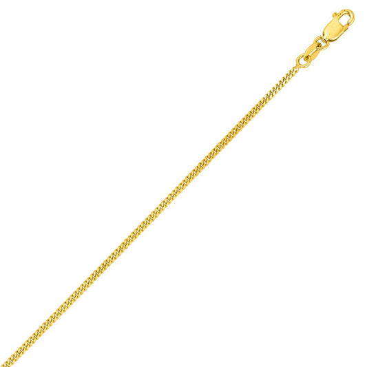 14K Solid Yellow Gold Gourmette Chain 1.5mm thick 24 Inches