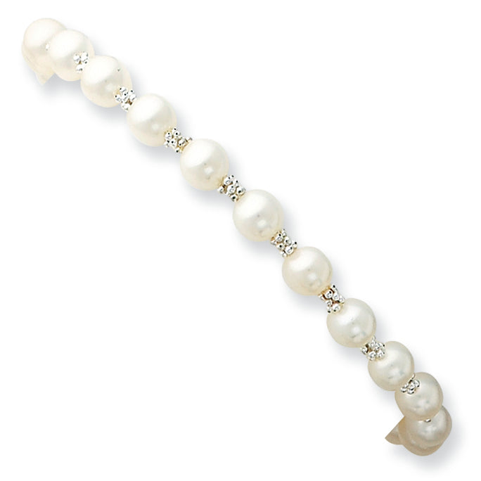 Sterling Silver White Pearl Bracelet