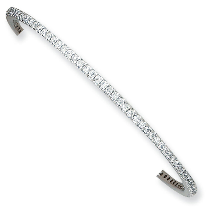Sterling Silver CZ Slip on Bangle