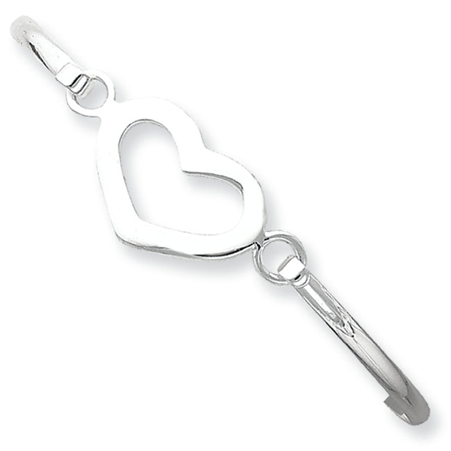 Sterling Silver Heart Bangle Bracelet