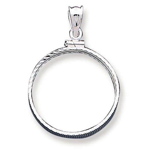 Sterling Silver 26.4 x 1.8mm Susan B. Anthony Diamond Cut Coin Bezel Pendan