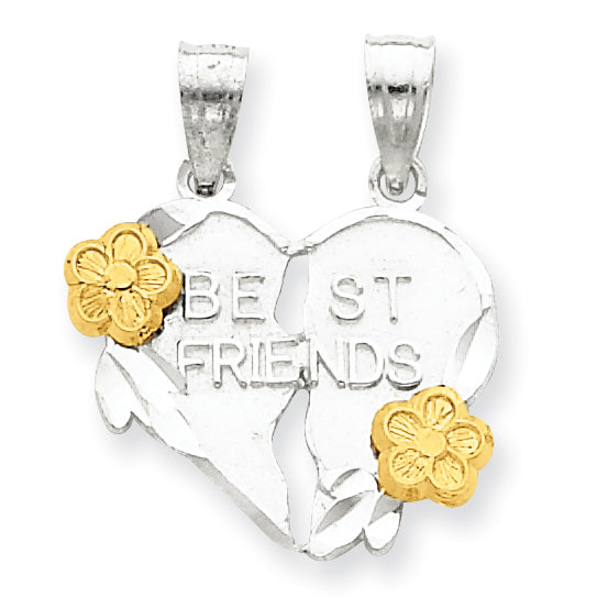 Sterling Silver Best Friends 2-piece break apart Heart Charm