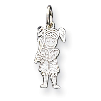 Sterling Silver Baseball - Girl Charm