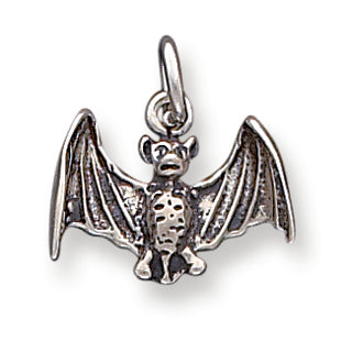 Sterling Silver Antiqued Bat Charm